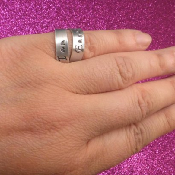 I am Enough Adjustable Wrap Ring - Inspired Quote - Picture 4 of 5